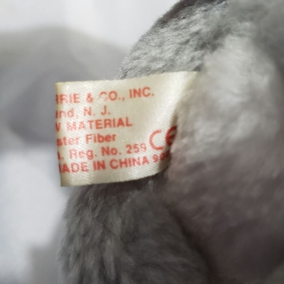 Vintage Russ Luv Pets Kitten Cat Gray White 8" Blue Eyes Pink Nose Plaid Bow - Picture 6 of 7